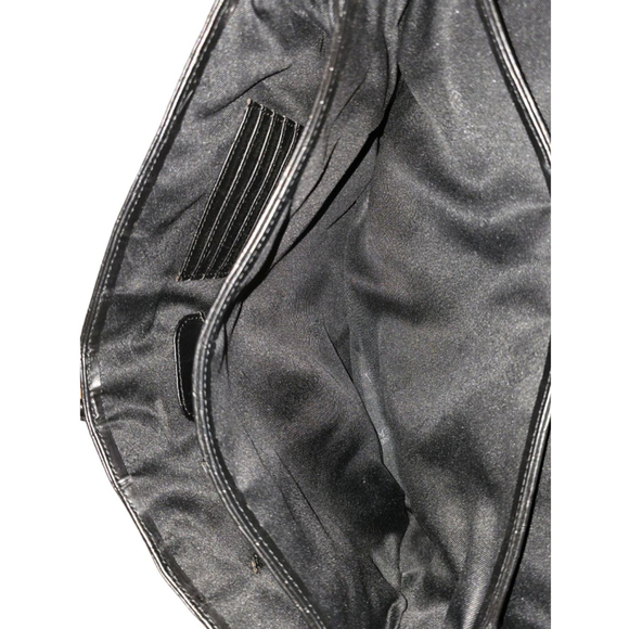 Vintage Kenneth Cole Reaction Black Faux Leather Crocodile Pattern Briefcase Bag - Picture 5 of 16